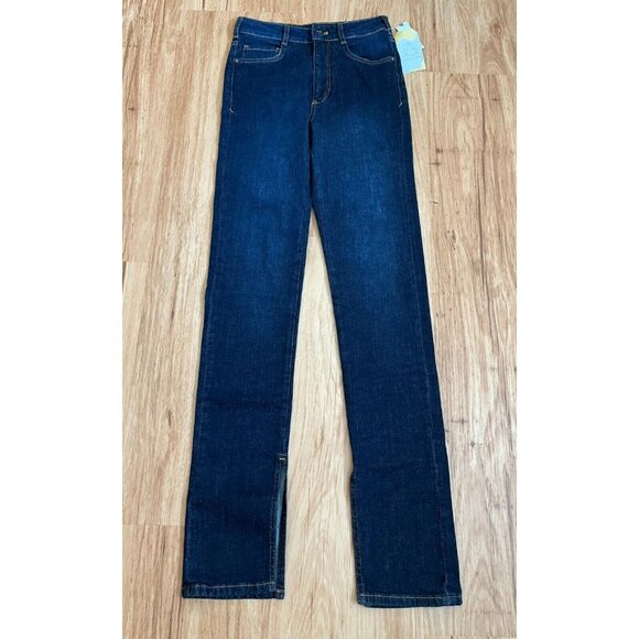 Pilcro and the Letterpress Dark Wash Straight Leg Blue Jeans, Size 25, NWT! $140 - Picture 1 of 13